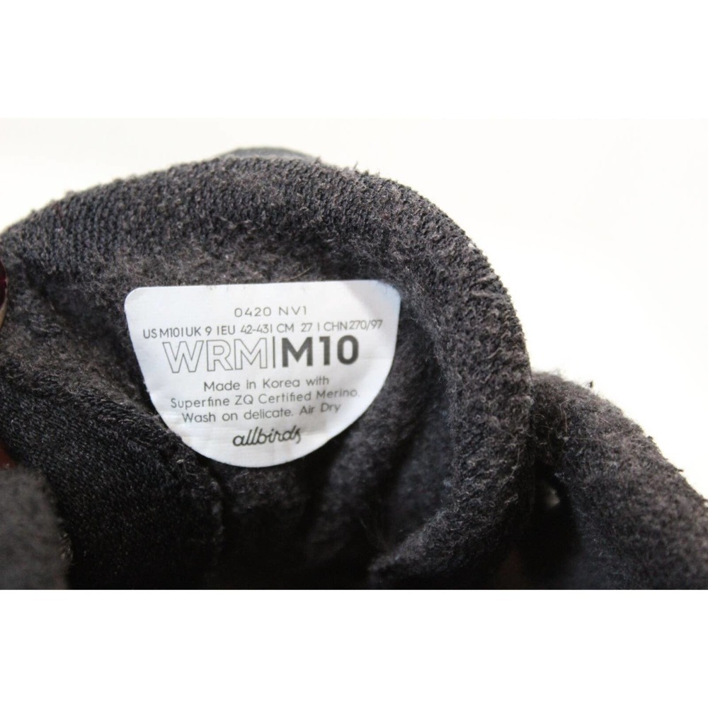 ✨2/$20 Allbirds Wool Running Mizzles Sneakers Shoes Dark Gray Men's 10 H14425 - Picture 7 of 9